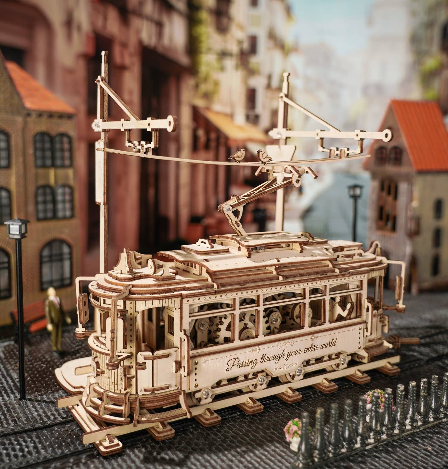 LK801 Classic City Tram ROKR 3D Wooden Puzzle