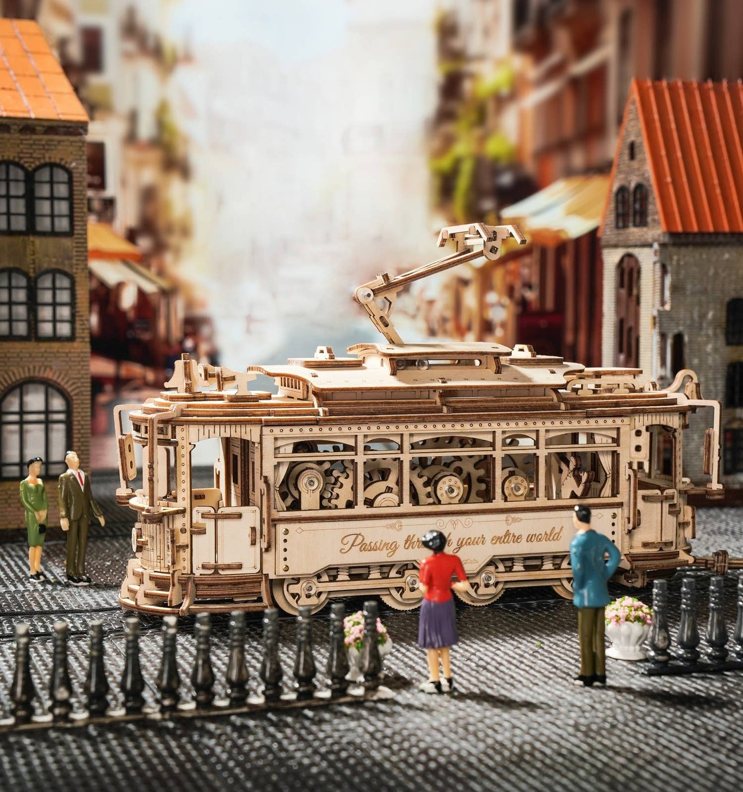 LK801 Classic City Tram ROKR 3D Wooden Puzzle