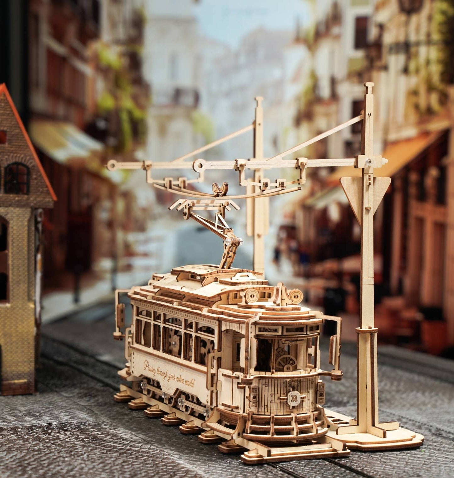 LK801 Classic City Tram ROKR 3D Wooden Puzzle