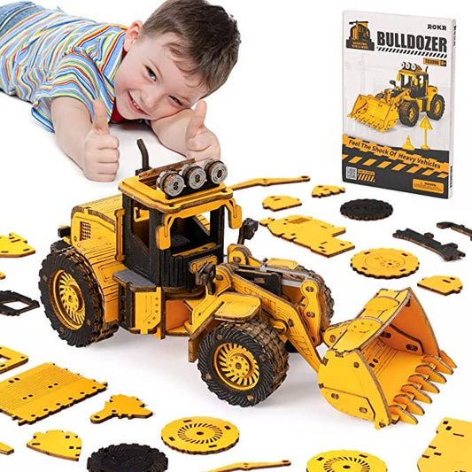 Rokr 3D Wooden Puzzle DIY Engineering Bulldozer TG509K