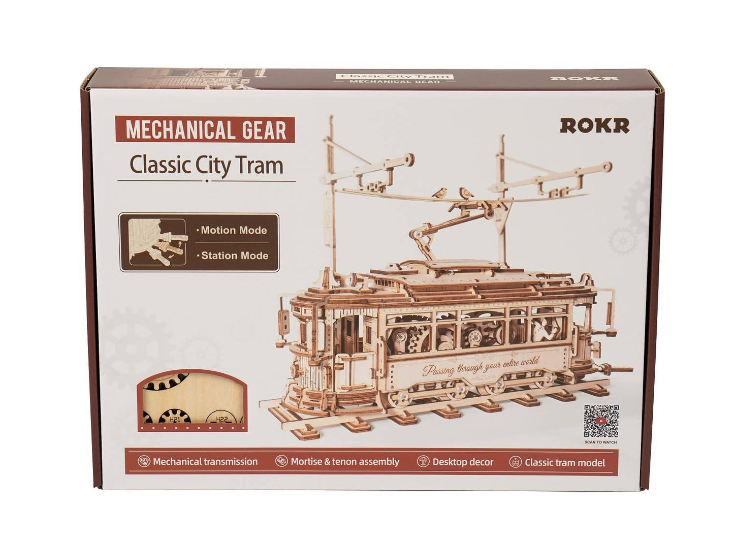 LK801 Classic City Tram ROKR 3D Wooden Puzzle